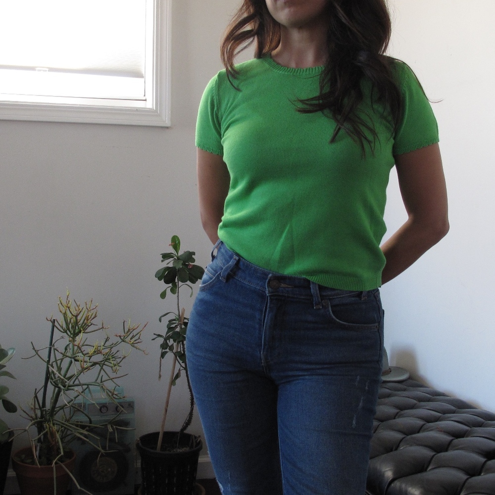 *SOLD*Lime Green Best & Co Lilliputian Bazaar top